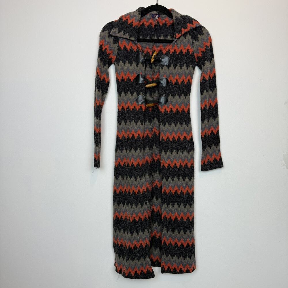 Vintage y2k Wild Cat longline chevron cardigan 90s SM witchy whimsygoth grunge